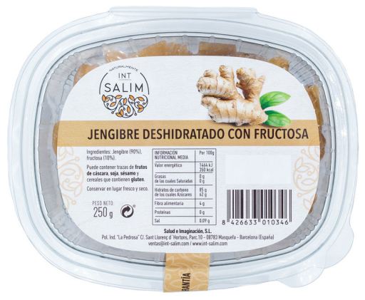 INT-SALIM Dehydrierter Ingwer ges&uuml;&szlig;t mit Fruktose 250 gr