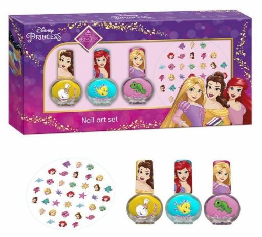Cartoons Set Nails Disney Princesses Nagellackierung + 3 St&uuml;ck