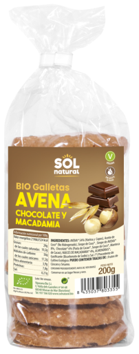 Bio Macadamia Schokoladen-Haferkekse 200 gr