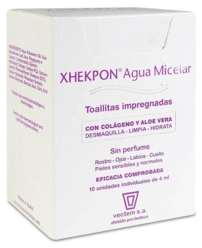 Vectem Xhekpon Mizellenwasser, 10 T&uuml;cher &agrave; 4 ml